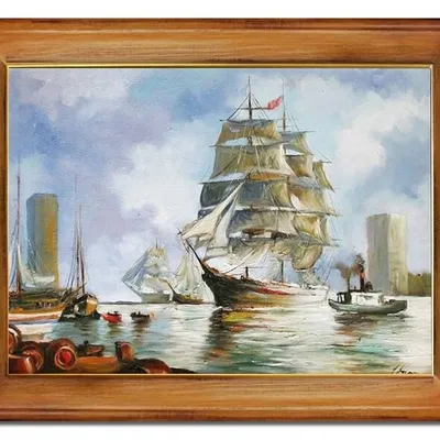 Marynistyka - powrót do portu - 63x84 cm - g06144