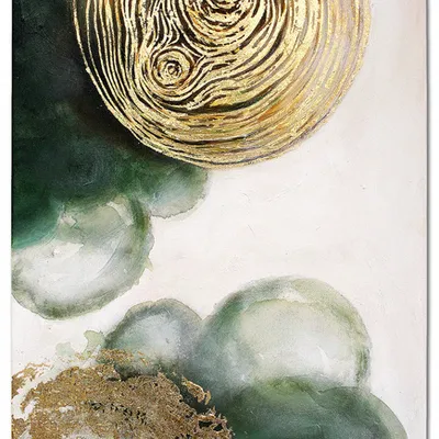 Obraz olejny - abstrakcyjne - płatki złota - 50x70 cm - g119422