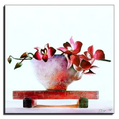Feng shui - purpurowa orchidea - 90x90 cm - g01662