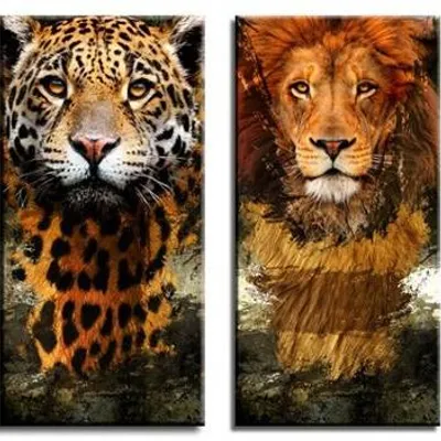 Wild nature - dzikie koty - 45x90 x4 - g93246
