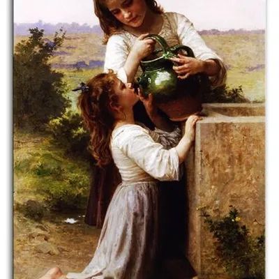 William adolphe bouguereau - przy studni - 50x70 cm - g93758