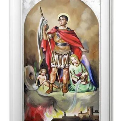 Obraz olejny - religijne - longin z cezarei - 65x105 cm - g105848