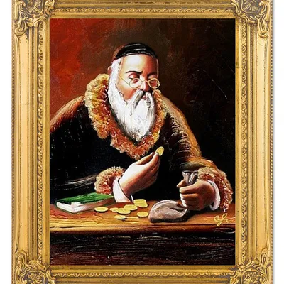 Żyd na szczęście - żyd z pieniążkiem - 40x50 cm - g01706