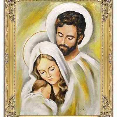 Obraz olejny - religijne - portret świętej rodziny - 64x84 cm - g105095
