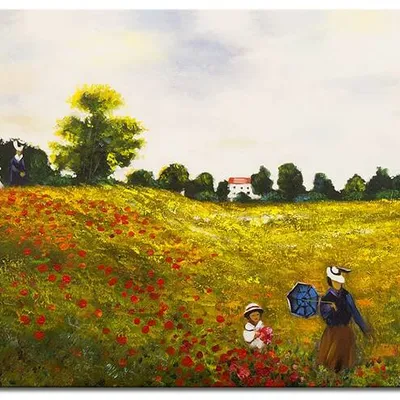 Obraz olejny - impresjoniści - claude monet - pole maków - 80x120 cm - g119388