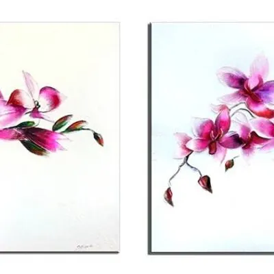 Feng shui - fioletowe orchidee - 60x60 cm x 2 - g01654