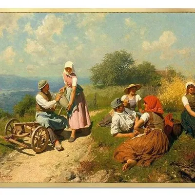 Albert ritzberger - chwila odpoczynku - 68x89 cm - g94382
