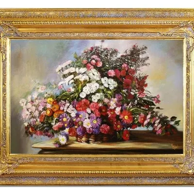 Obraz olejny - bukiety mieszane - 90x120 cm - g15610