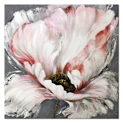 Obraz olejny - kwiaty nowoczesne - 60x60 cm - g107152