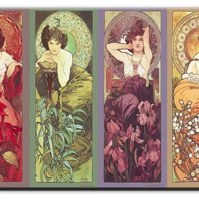 Alfons mucha - kwiaty - 90x60 cm - g17746