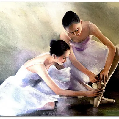 Obraz olejny - baletnice - 60x90 cm - g119243