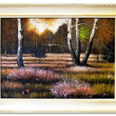 Pejzaż tradycyjny - wrzosowisko - 64x84 cm - g00896
