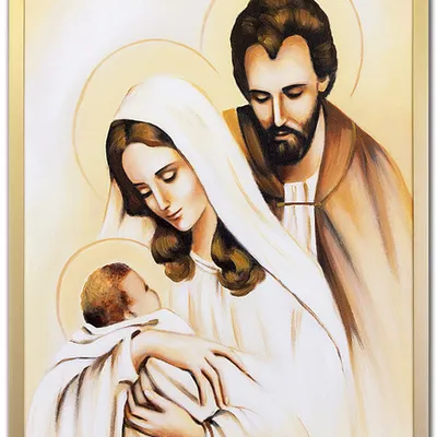 Obraz olejny - religijne - święta rodzina - 53x73 cm - g105090
