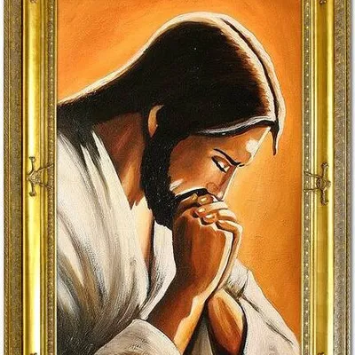 Obraz olejny - jezus chrystus - jezus modlący się - 111x151 cm - g119157
