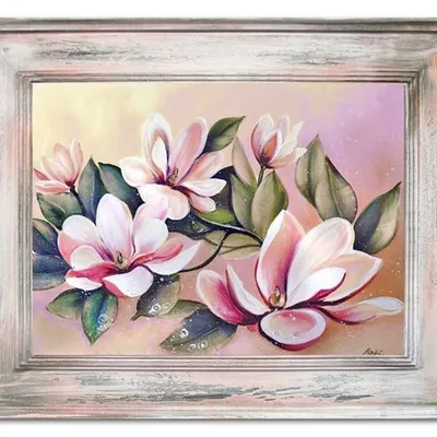 Obraz olejny - kwiaty - 75x95 cm - g15911