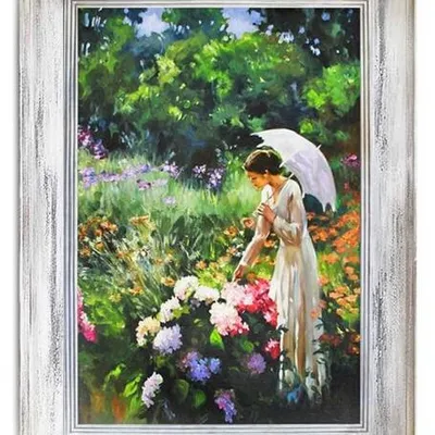 Ludzie - kobieta w ogrodzie - 86x116 cm - g95222