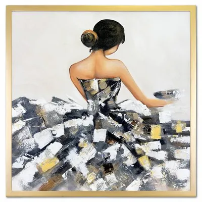 Obraz olejny - baletnice - 63x63 cm - g104628