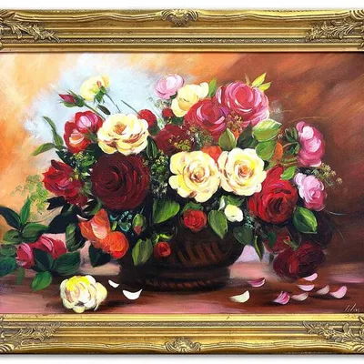 Róże - kwiaty dla bernadetty - 53x64 cm - g03572