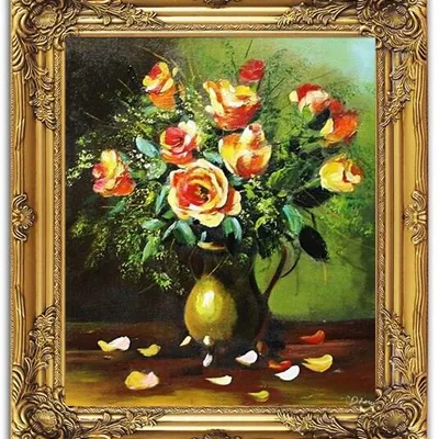 Róże - zielony dzbanuszek - 53x64 cm - g06096