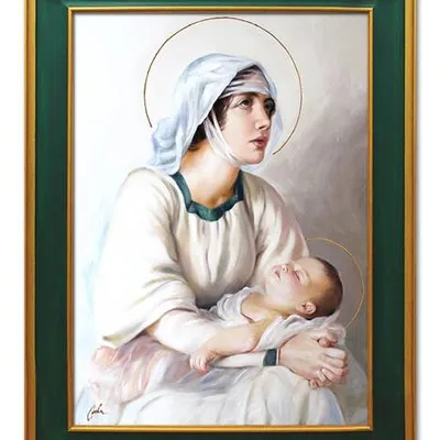 Obraz olejny - religijne - święta z dzieciątkiem - 65x75 cm - g115457