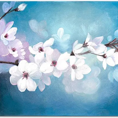 Kwiaty nowoczesne - kwiat wiśni - 50x70 cm - g06374