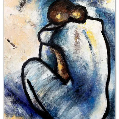 Obraz olejny - pablo picasso - niebieski akt - 110x150 cm - g118786