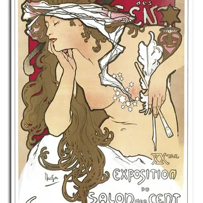 Alfons mucha - salon des cent - 90x60 cm - g92635