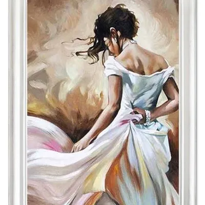 Ludzie - kobieta w białej sukni - 64x84 cm - g16983