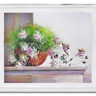 Nowoczesna - kwiatki w koszyczku - 53x64 cm - g06769