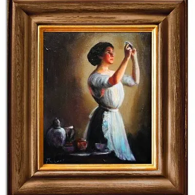 Joseph decamp - niebieska filiżanka - 43x48 cm - g00188