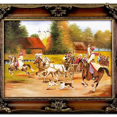 Polowanie - fantazja ułańska - 75x95 cm - g93926