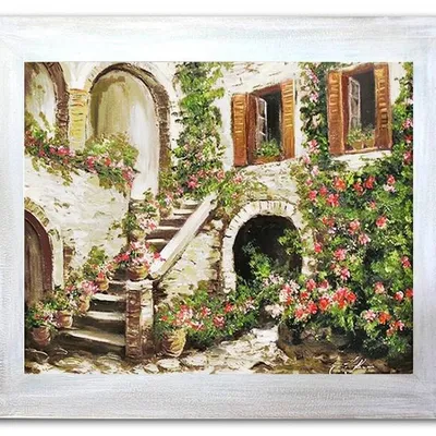 Architektura - kwieciste patio - 53x64 cm - g04244