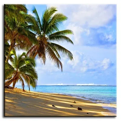 Krajobrazy - słoneczna plaża - 100x100 cm - g92976