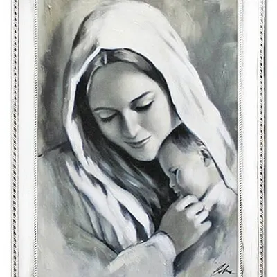 Maryja - matka boska z małym jezusem - 64x84 cm - g93976