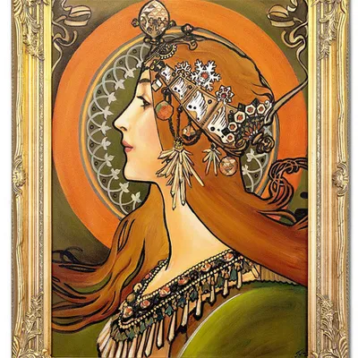 Obraz olejny - alfons mucha - 64x84 cm - g118532