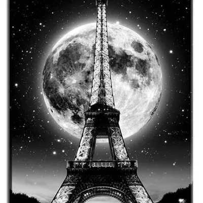 Paris - księżycowa paryska noc - 60x90 cm - g92700