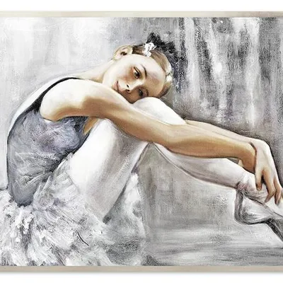 Obraz olejny - baletnice - 63x93 cm - g107965