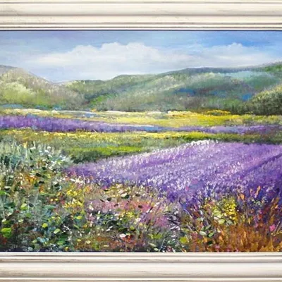 Pola lawendowe - kwieciste łąki - 63x84 cm - g15425
