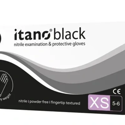 Itano black rękawiczki nitrylowe bezpudrowe xs 100 szt czarne