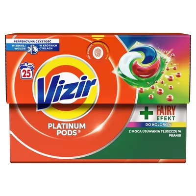 Vizir platinum pods + fairy effect kapsułki do prania 25 prań
