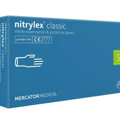 Mercator nitrylex classic rękawiczki jednorazowe nitrylowe s 100 szt. niebieskie