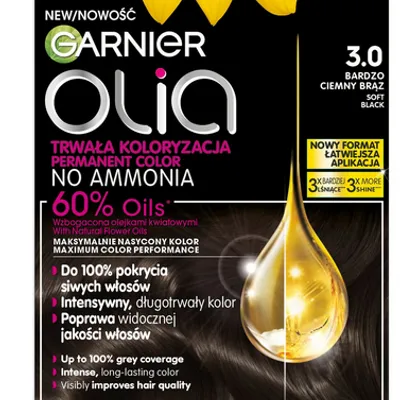 Garnier olia farba do włosów 3.0 bardzo ciemny brąz