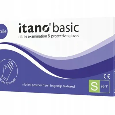 Itano basic rękawiczki nitrylowe bezpudrowe s 100 szt niebieskie