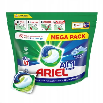Ariel all in 1 pods kapsułki do prania 63 szt. mountain spring