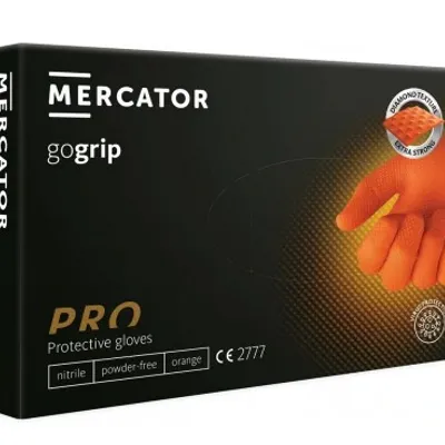 Mercator go grip orange rękawiczki jednorazowe nitrylowe xl 50 szt.pomarańczowe