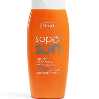 Ziaja sopot sun emulsja do opalania wodoodporna spf 20 uva + uvb ochrona średnia 150ml