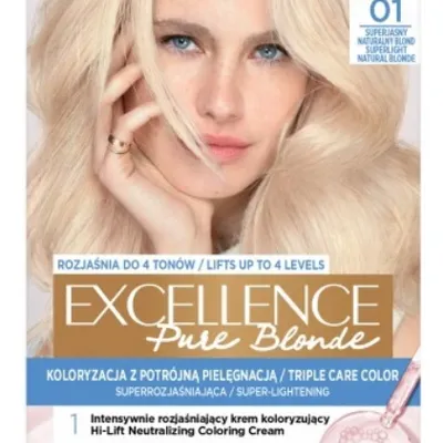 L'oreal paris excellence pure blonde creme farba do włosów 01 ultra jasny popielaty blond