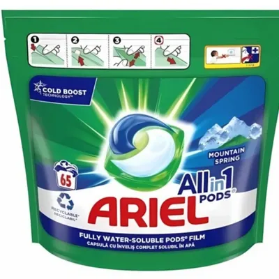 Ariel 3in1 kapsułki do prania universalne mountain spring all in one 65 szt