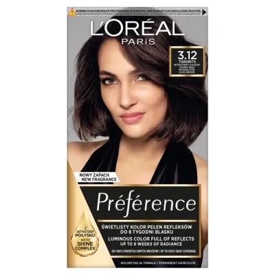 L'oreal paris recital farba do włosów intensywny chłodny ciemny brąz 3.12 toronto
