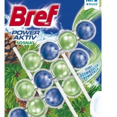 Bref power aktiv pine 3x50 g zawieszka do wc barwiąca